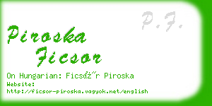 piroska ficsor business card